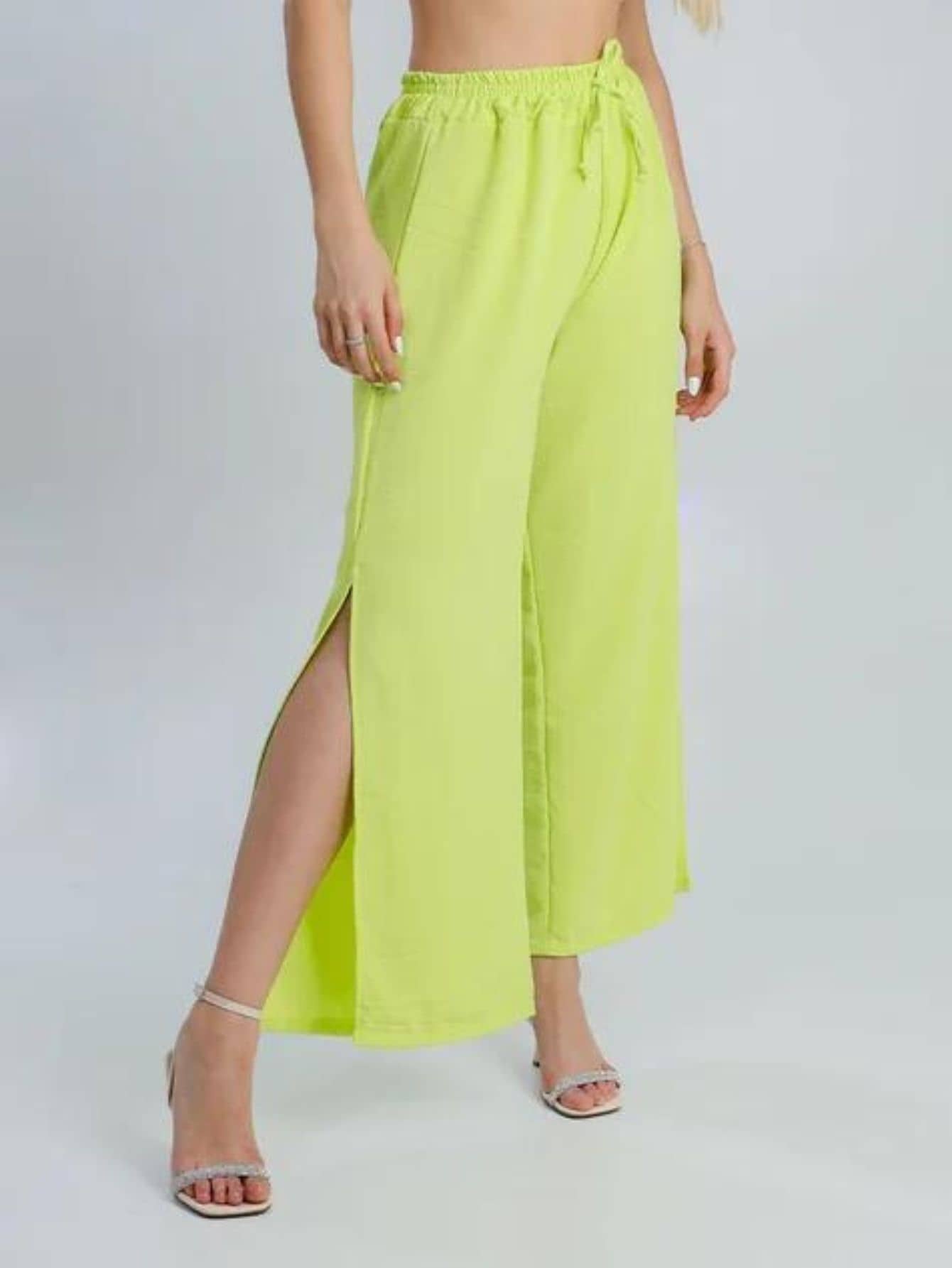 Women Pants - 青檸色 - 查看 1