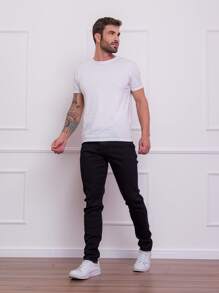 Men Jeans - 黑色 - 查看 4