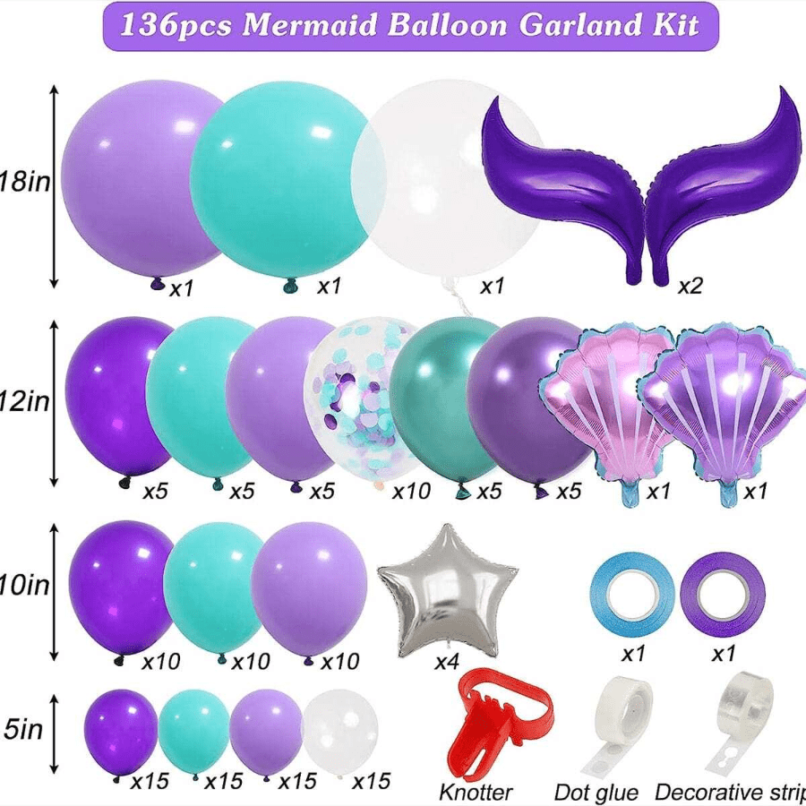 Ocean Themed Birthday Party Mermaid Balloon Set For Wedding Decoration SHEIN USA