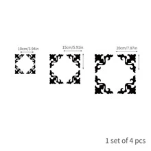 4 pièces Autocollants muraux miroir adhésifs, appliques de coin, cadre en panneau PS, stickers décoratifs pour mur, porte, meuble. Décorations pour la maison, stickers, décalcomanies murales, décalcomanies en vinyle pour décorations de maison, articles de décoration de printemps pour rafraîchir votre maison, stickers de décoration de fête, cadeaux pour anniversaire et remise de diplôme