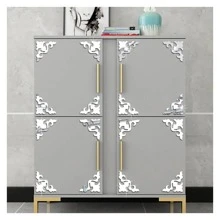 4片装自粘镜面墙贴，PS板边框墙门家具装饰贴纸，家居装饰，墙贴，乙烯基贴纸，家居装饰，春季装饰，家居翻新，节日装饰贴纸礼物，生日毕业墙镜，浴室装饰，客厅装饰 - 銀色 - 查看 3