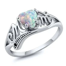 1pc Show Your Love & Appreciation: Delicate Opal Heart Statement Ring With MOM Letter for Mother's Day - Style 1 - View 3