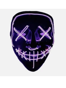 Stellar Mascara De La PURGA con Luz LED Multicolor Color al Azar Disfraces de Halloween - Multicolor - Ver 4