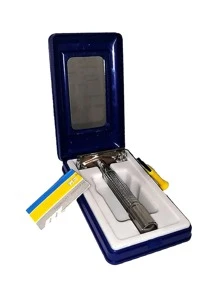 Rastrillo Clásico Barbero Desarmable Ecológico Acero Inox F - Plateado - Ver 2