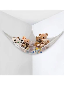 Toy Hammock, Red Organizer Toy For Stuffed Animals - White - View 2