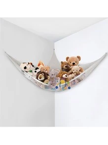 Toy Hammock, Red Organizer Toy For Stuffed Animals - White - View 1