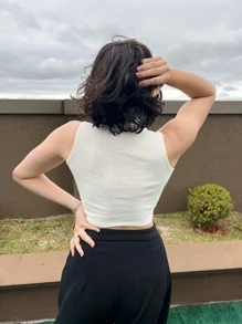 Women Tank Tops & Camis - 白色 - 查看 3