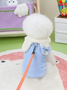宠物服装，背心，宠物背心，秋冬季狗衣服，猫衣服，23CM 心形猫狗加厚外套，宠物保暖衣服 - 淺藍色 - 查看 1