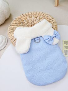 宠物服装，背心，宠物背心，秋冬季狗衣服，猫衣服，23CM 心形猫狗加厚外套，宠物保暖衣服 - 淺藍色 - 查看 2