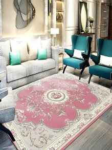 復古地毯1片用於客廳、沙發、咖啡桌、臥室、床邊墊的裝飾地毯 - 彩色 - 查看 1