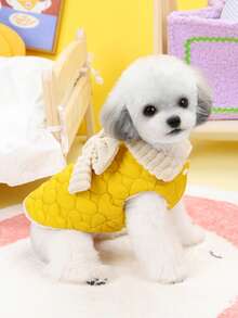 23pcs Sweet Padded Vest Dog Clothes Pet Apparel Puppy Jacket Coat For Cats - Yellow - View 2