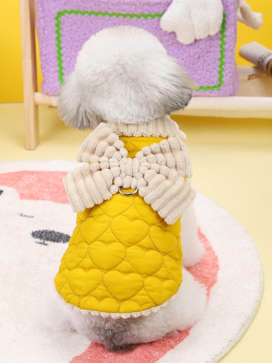 23pcs Sweet Padded Vest Dog Clothes Pet Apparel Puppy Jacket Coat For Cats - Yellow - View 1