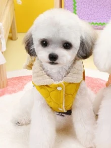 23pcs Sweet Padded Vest Dog Clothes Pet Apparel Puppy Jacket Coat For Cats - Yellow - View 6