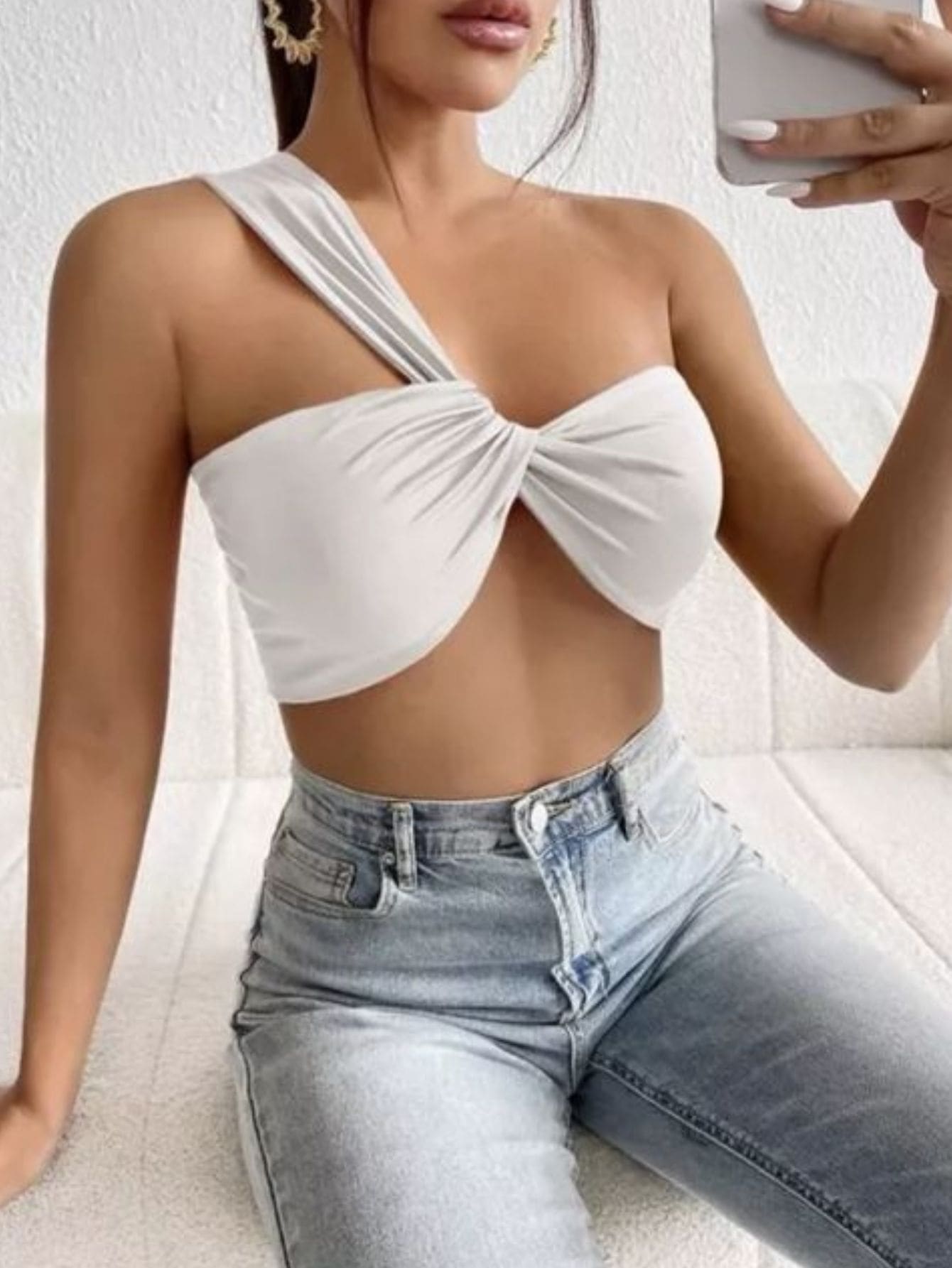 Women Tops - 白色 - 查看 1