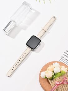 1入女士時尚簡約單圈皮革錶帶,圓釘款式與apple Watch 38/40/41/42/44/45/49mm兼容,適用於apple Watch Ultra/se/8/7/6/5/4/3/2/1 - 米色 - 查看 2