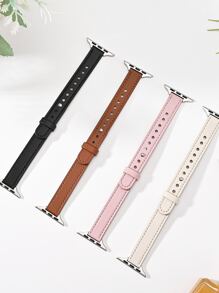 1入女士時尚簡約單圈皮革錶帶,圓釘款式與apple Watch 38/40/41/42/44/45/49mm兼容,適用於apple Watch Ultra/se/8/7/6/5/4/3/2/1 - 米色 - 查看 6