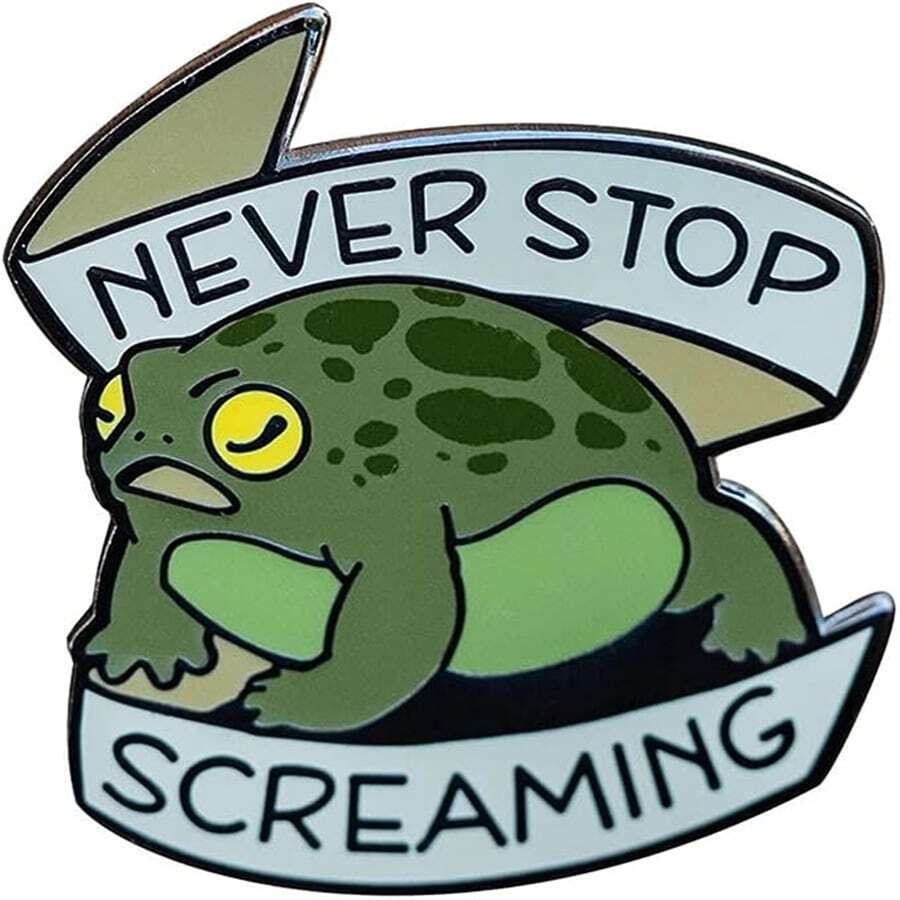 搞笑卡通琺瑯別針-青蛙設計,金屬琺瑯西裝領胸章適用於後背包,服裝,包,夾克,帽-時尚首飾類禮品