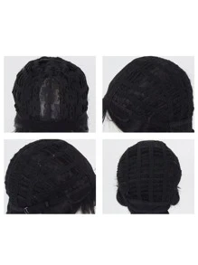 26英寸黑色長直辮髮假髮,適用於女孩和女性,合成具熱阻纖維,星期三·亞當斯萬聖節角色扮演假髮 - 黑色 - 查看 6