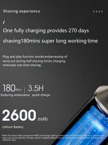 Msn/Missen M3 Smart Electric Shaver For Men, Rechargeable Razor, Youpin Ecosystem Product - Black - View 8