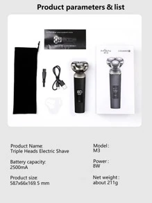 Msn/Missen M3 Smart Electric Shaver For Men, Rechargeable Razor, Youpin Ecosystem Product - Black - View 12