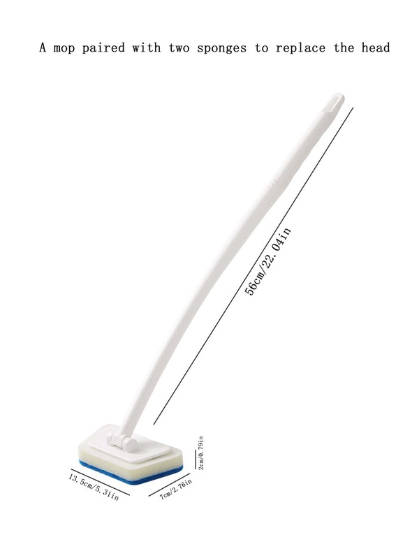 Set Of 2 Bathtub Clean Brush With One Holder, Bathroom Sponge Brush