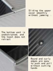 2pcs/Set Aluminum Alloy Non-Stick Toast Bread Box Baking Pan With Lid - Black - View 10