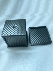 2pcs/Set Aluminum Alloy Non-Stick Toast Bread Box Baking Pan With Lid - Black - View 4