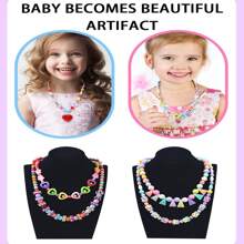 1入組隨機風格DIY手工製作珠子兒童玩具，創意鬆散間隔珠子製作手鍊項鏈24格女孩珠寶套裝女孩玩具禮物 - 彩色 - 查看 3