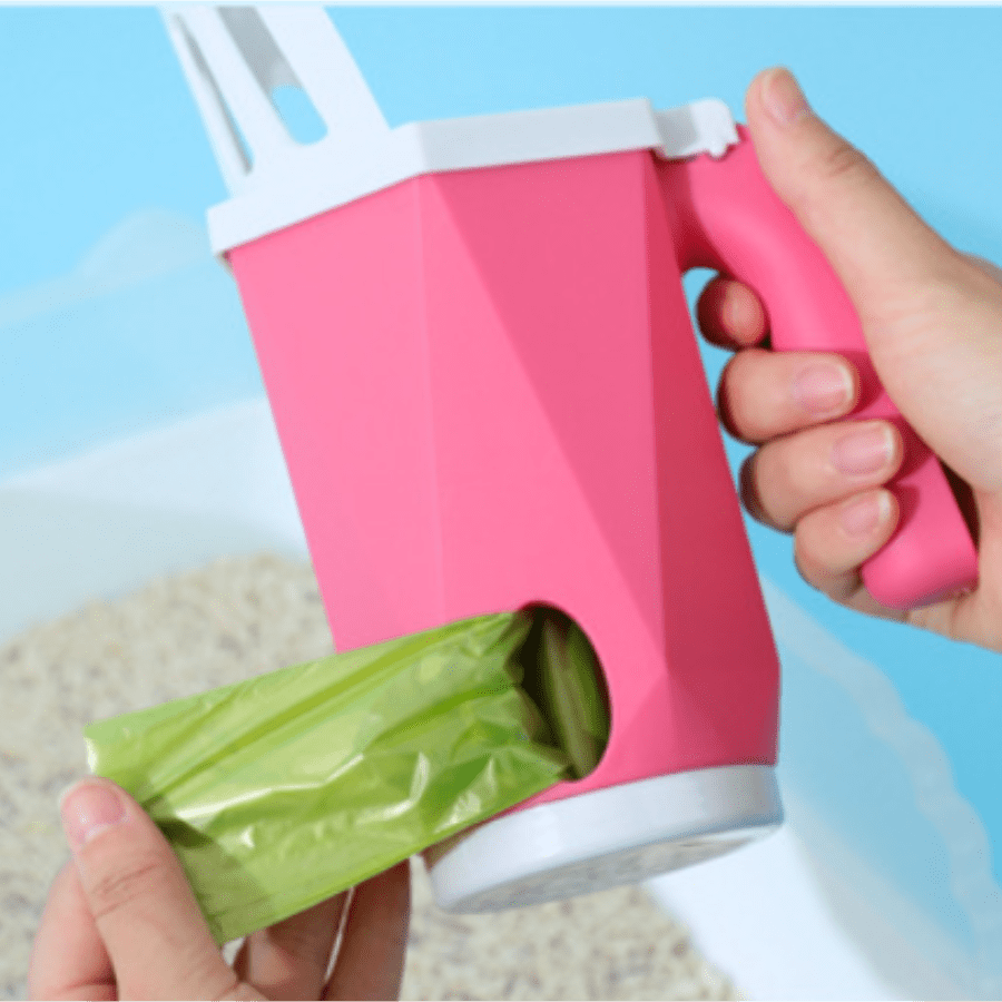 Cat Litter Shovel with Bag Filter Clean Toilet Garbage Picker Cat