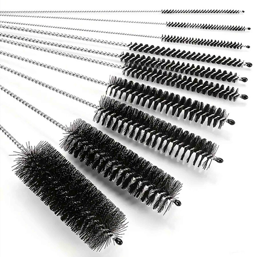 10 Chai Bàn chải làm sạch , 8.1 Inch Nylon Ống Chải Bộ , Chật hẹp Chai Cúp Người dọn dẹp Với móc Đối với Dọn dẹp nhà cửa , Cúp Và Ống Làm sạch - màu đen - Xem 1