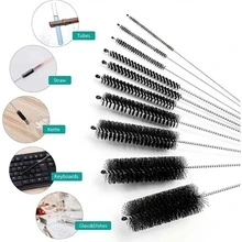 10 Chai Bàn chải làm sạch , 8.1 Inch Nylon Ống Chải Bộ , Chật hẹp Chai Cúp Người dọn dẹp Với móc Đối với Dọn dẹp nhà cửa , Cúp Và Ống Làm sạch - màu đen - Xem 2