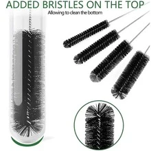 10 Chai Bàn chải làm sạch , 8.1 Inch Nylon Ống Chải Bộ , Chật hẹp Chai Cúp Người dọn dẹp Với móc Đối với Dọn dẹp nhà cửa , Cúp Và Ống Làm sạch - màu đen - Xem 3