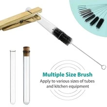 10 Chai Bàn chải làm sạch , 8.1 Inch Nylon Ống Chải Bộ , Chật hẹp Chai Cúp Người dọn dẹp Với móc Đối với Dọn dẹp nhà cửa , Cúp Và Ống Làm sạch - màu đen - Xem 5