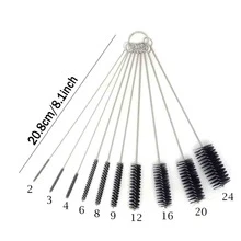 10 Chai Bàn chải làm sạch , 8.1 Inch Nylon Ống Chải Bộ , Chật hẹp Chai Cúp Người dọn dẹp Với móc Đối với Dọn dẹp nhà cửa , Cúp Và Ống Làm sạch - màu đen - Xem 7