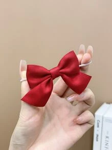 10pcs Cute Red Bowknot Hair Ties For Girls
