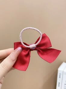 10pcs Cute Red Bowknot Hair Ties For Girls