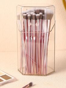1pc Makeup Brush Organizer Cylinder,Room,Home,Bedroom,Bathroom,House,Pink Room,Living Room Decor,Travel Stuff,Gift Bag,Gifts For Mom,Dad,Men,Friends,Teacher,Birthday,Wedding,Desk,Shelves,Accessories,Gift Boxes,Funny Gift,Storage,Makeup Brush Holder - Clear - View 6