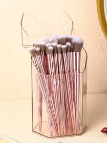 1pc Makeup Brush Organizer Cylinder,Room,Home,Bedroom,Bathroom,House,Pink Room,Living Room Decor,Travel Stuff,Gift Bag,Gifts For Mom,Dad,Men,Friends,Teacher,Birthday,Wedding,Desk,Shelves,Accessories,Gift Boxes,Funny Gift,Storage,Makeup Brush Holder - Clear - View 7