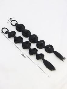 2入組女士黑色鉤織可愛時尚的彈性頭髮配件,適用於旅行日常生活