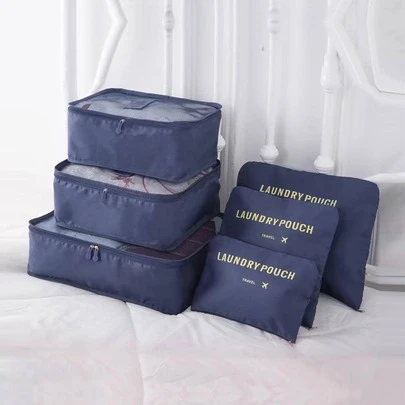 6 件/套收纳袋套装，适用于衣服和旅行，适用于旅行收纳袋、化妆包、化妆包、度假收纳袋、大容量化妆品收纳袋化妆盒，适用于口红、刷子、护肤品、手机、硬币、小物品，适用于家庭、礼物、度假和节日万圣节圣诞节多功能用途，波西米亚风