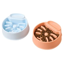 Bol de nourriture lente de forme de dessin animé, grande capacité, bol à eau de compagnie anti-glouton, bol d'alimentation à puzzle à manger lentement, antidérapant, fournitures aléatoires de compagnie, couleur expédition