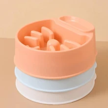Bol de nourriture lente de forme de dessin animé, grande capacité, bol à eau de compagnie anti-glouton, bol d'alimentation à puzzle à manger lentement, antidérapant, fournitures aléatoires de compagnie, couleur expédition