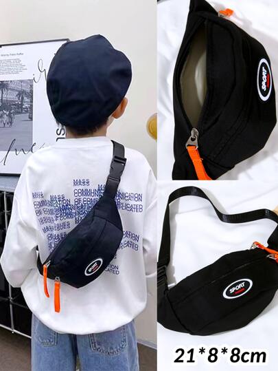 1pc Boys' Fashionable & Simple Waist Bag / Shoulder Bag For Kids