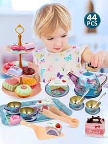 Kids Tea Party Set For Little Girl Gifts Pretend Toys - Multicolor - View 2