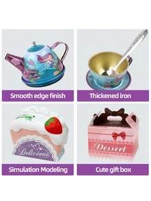 Kids Tea Party Set For Little Girl Gifts Pretend Toys - Multicolor - View 3