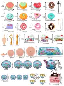 Kids Tea Party Set For Little Girl Gifts Pretend Toys - Multicolor - View 4