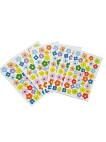 6 Cái/12 Cái/18 Cái Trẻ Em Văn Phòng Phẩm Miếng Dán, Màu Sắc Ngẫu Nhiên Hoa Mai & Hình Tròn Diy Thêu Sò Trang Trí - Nhiều màu - Xem 2