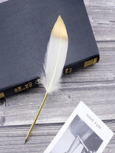 1支創意羽毛裝飾圆珠筆-羽毛筆