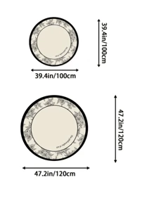 法式圓地毯帶設計,北歐風抽象圖案地墊適用於客廳,臥室,床側,咖啡桌子 - 杏色 - 查看 5