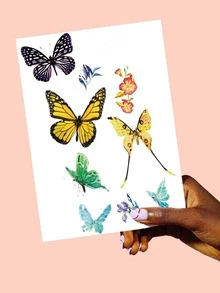 10 Stücke Tattoo Aufkleber Kinder Schmetterling Cartoon Neu Muster, - Verschiedenfarbig - Übersicht 5